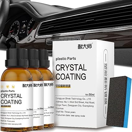 Ejwqwqe Crystal Coating for Car,Plastic Parts Crystal Coating,Plastic Parts Crystal Coating for Car,Easy to Use Car Refresher, Great Gloss Protection